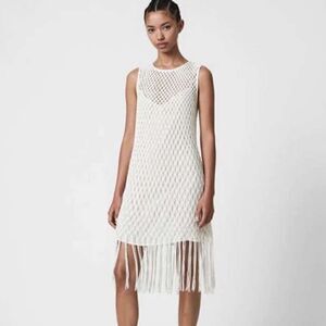 All saints jesa macrame dress cream